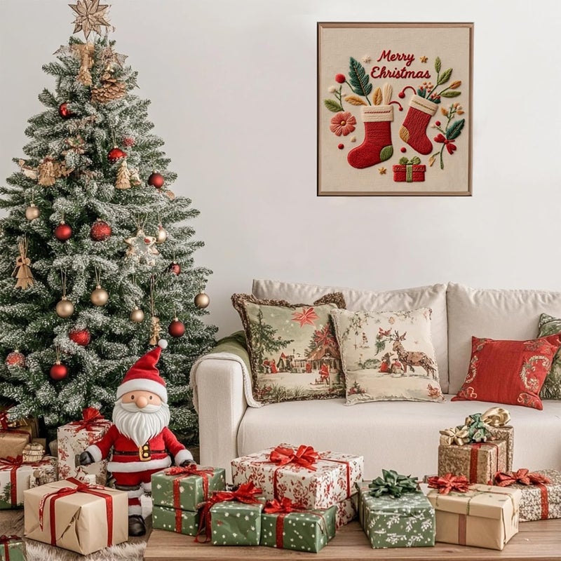 COCOMOX Christmas Embroidery Kit for Beginners, 3 Set Cross Stitch Kits for Adults Santa Claus Christmas Tree Patterns Handmade DIY Gift - Image 5